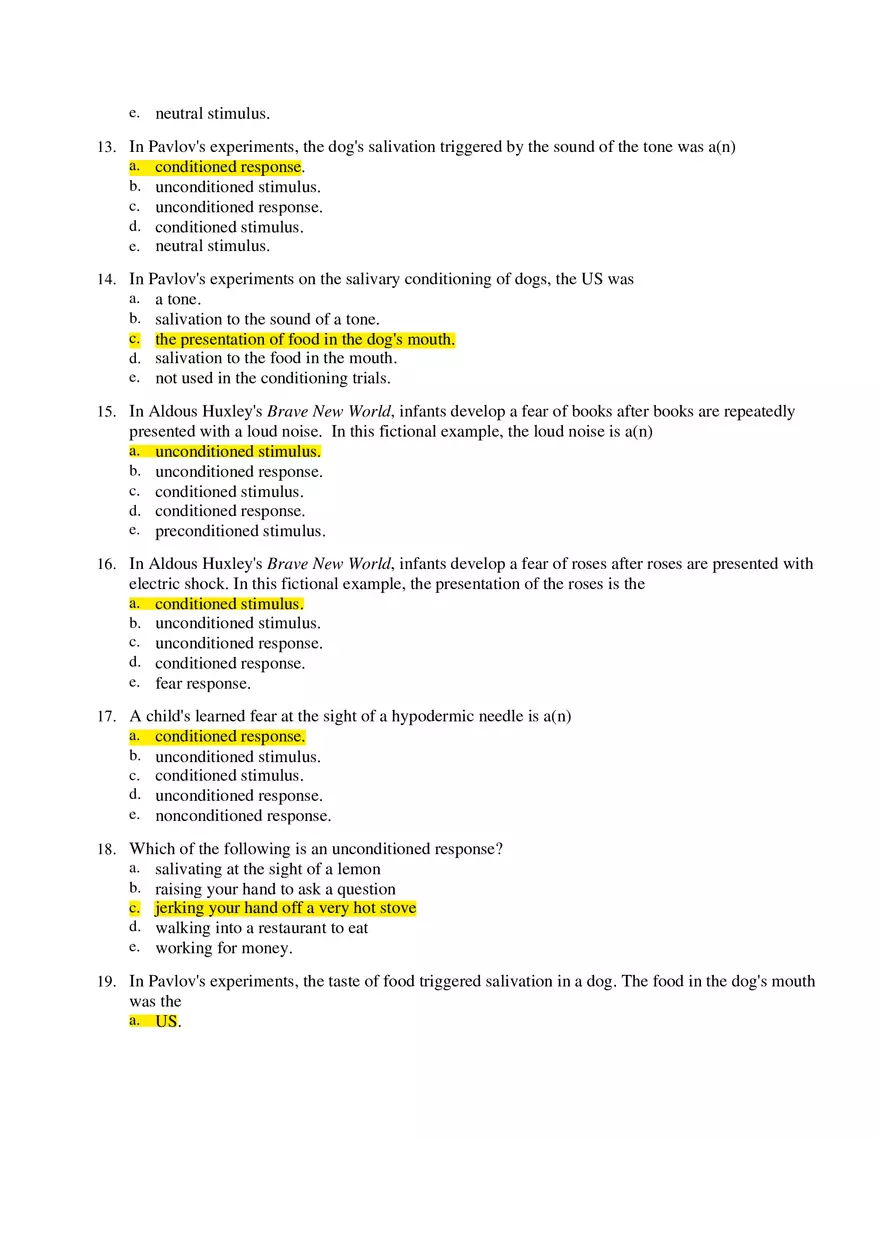 Psychology Unit 6 Answers - Page 6