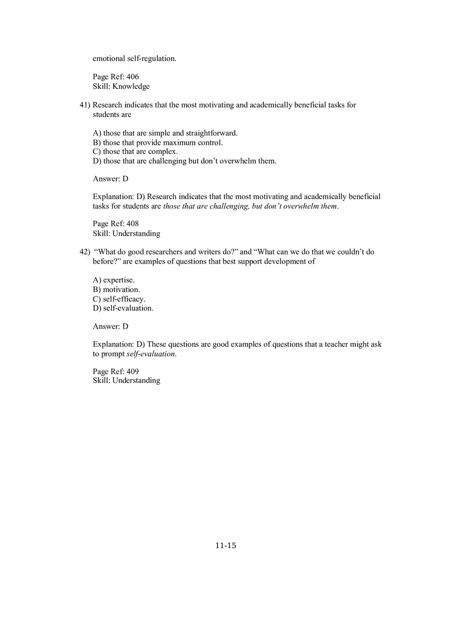 Chapter 11 Social Cognitive Views of Learning and Motivation Multiple Choice - Page 7