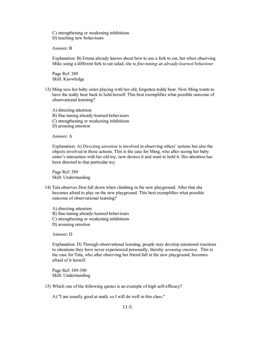 Chapter 11 Social Cognitive Views of Learning and Motivation Multiple Choice - Page 10