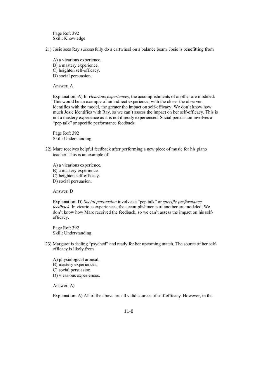 Chapter 11 Social Cognitive Views of Learning and Motivation Multiple Choice - Page 13