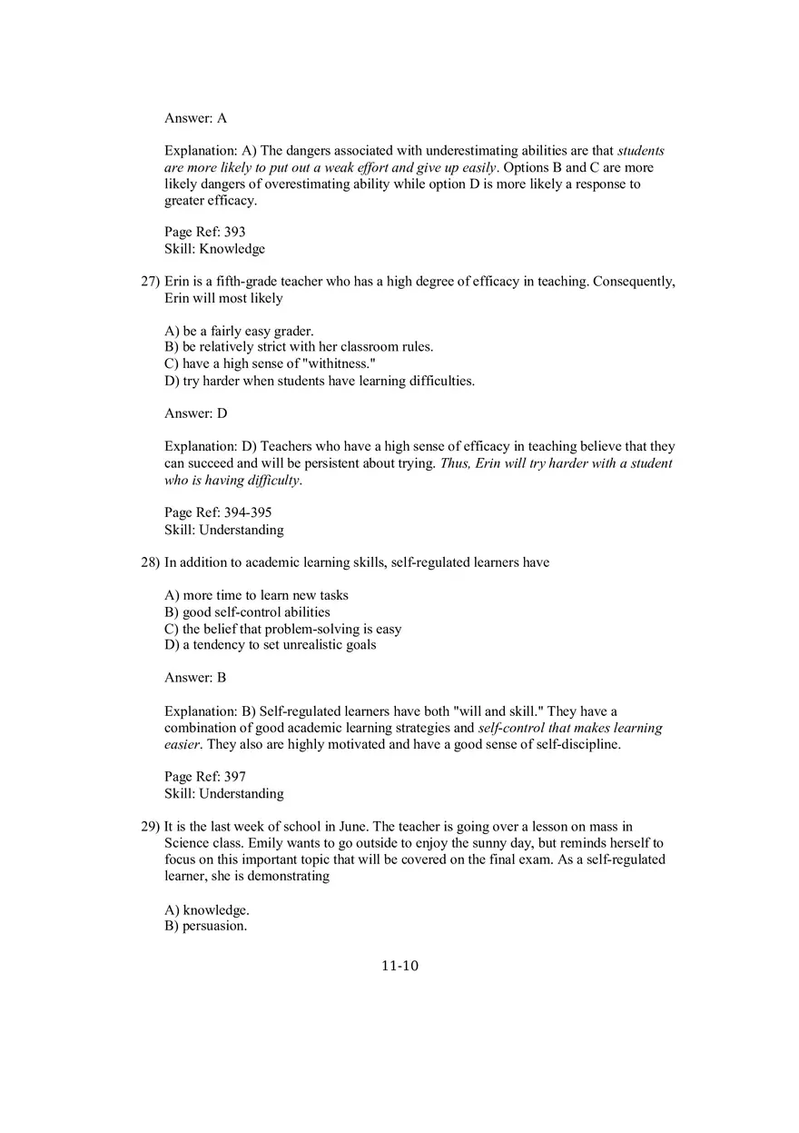 Chapter 11 Social Cognitive Views of Learning and Motivation Multiple Choice - Page 15