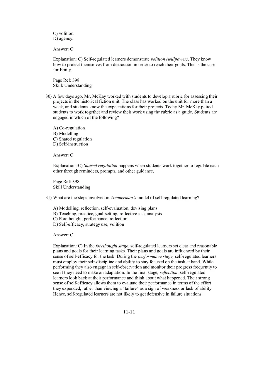 Chapter 11 Social Cognitive Views of Learning and Motivation Multiple Choice - Page 3