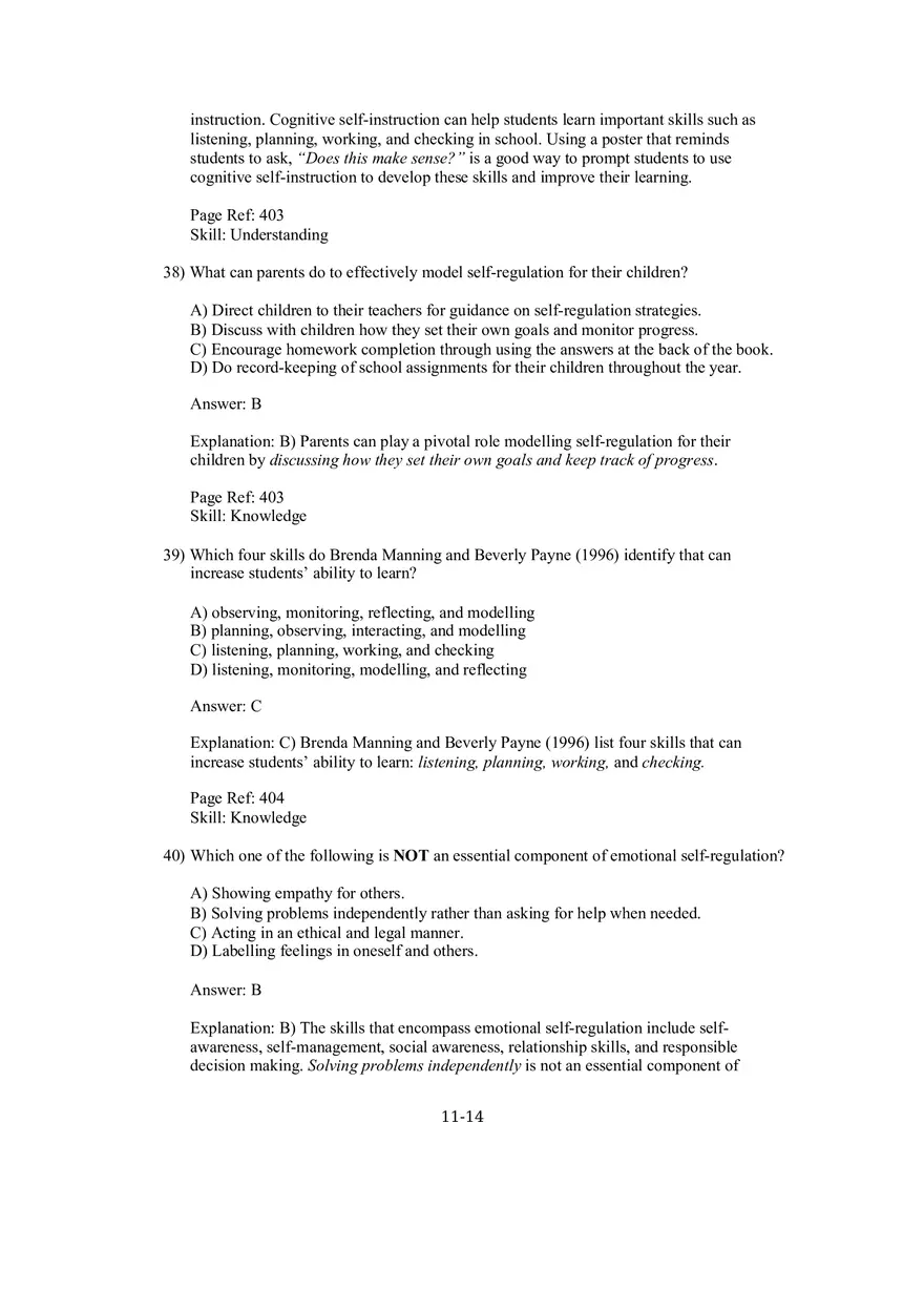 Chapter 11 Social Cognitive Views of Learning and Motivation Multiple Choice - Page 6