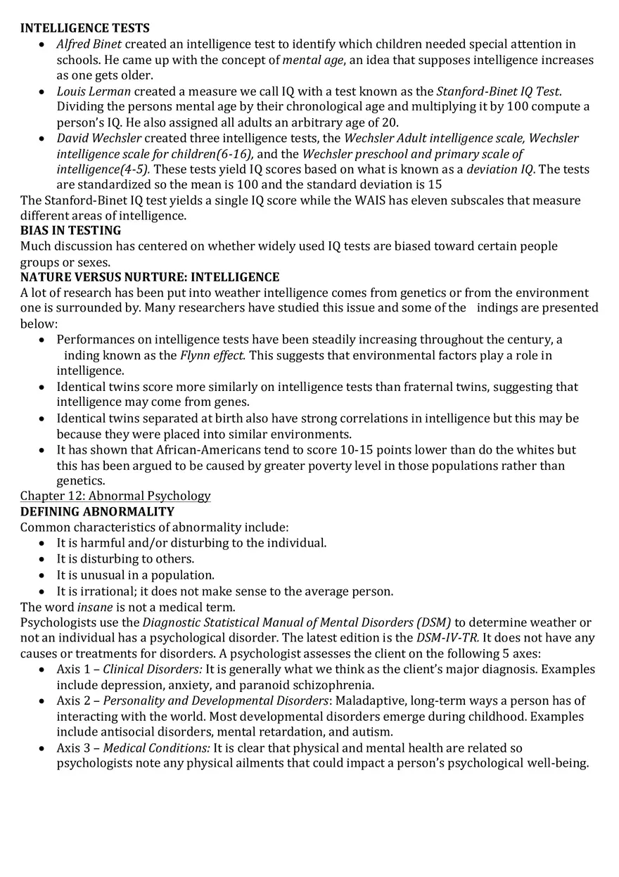 Intelligence Tests - Page 1