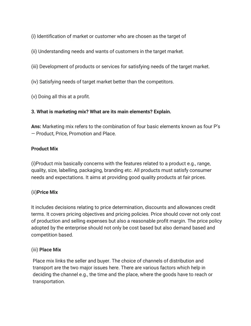 Marketing Long Answer Type Questions - Page 2