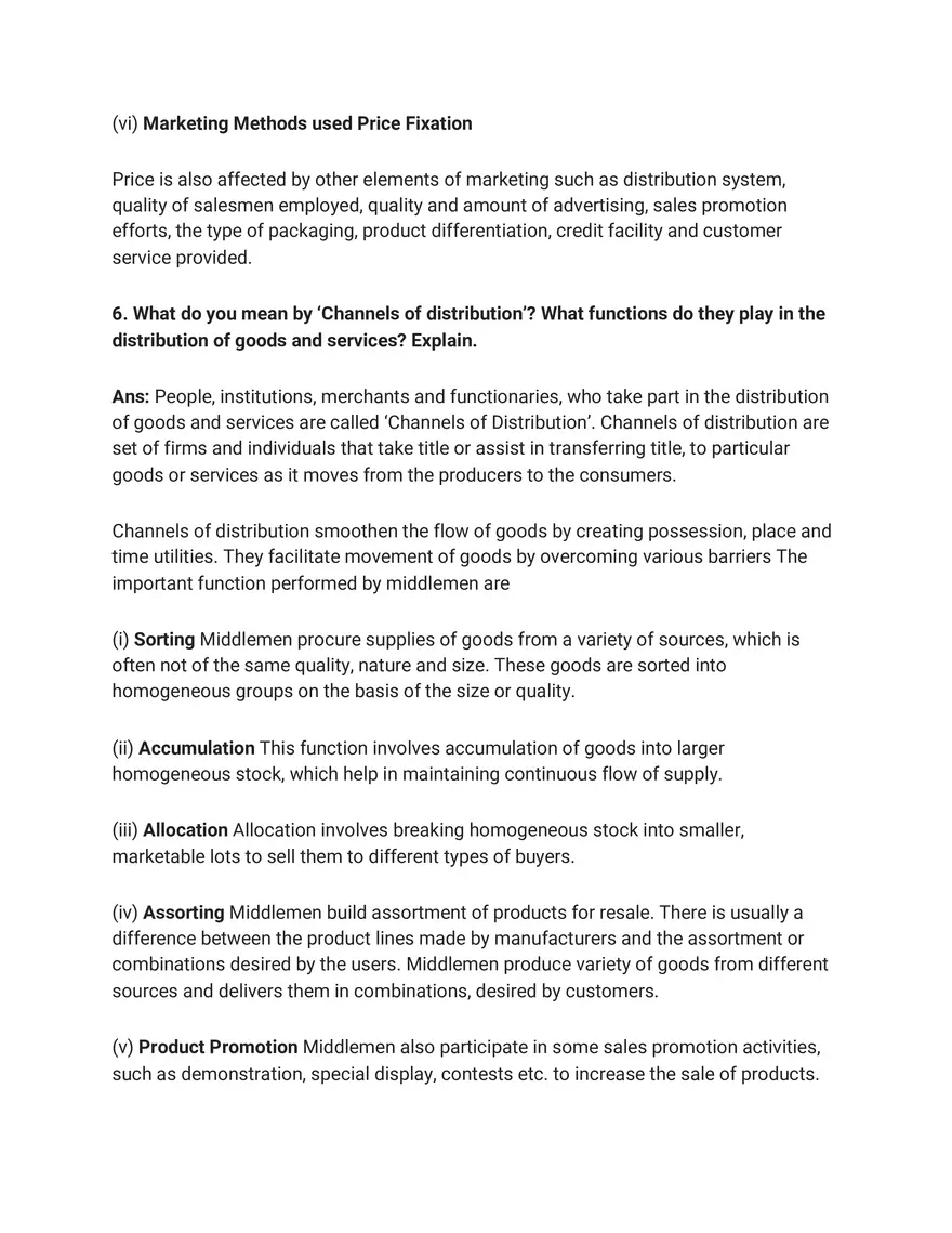 Marketing Long Answer Type Questions - Page 5