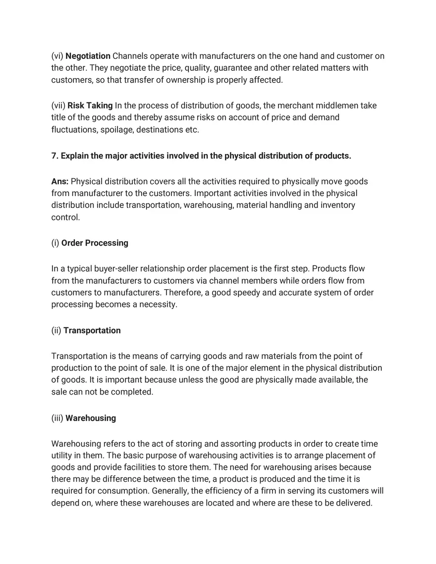 Marketing Long Answer Type Questions - Page 6