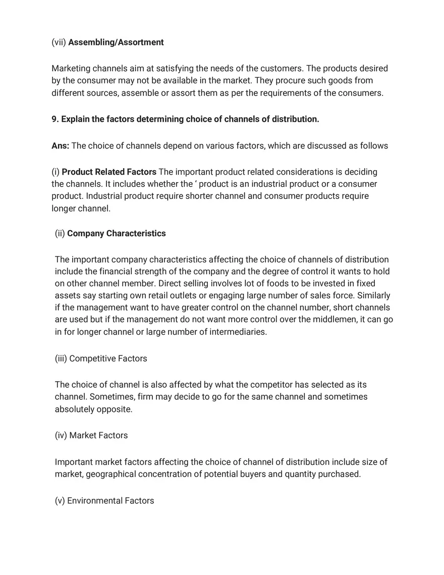 Marketing Short Answer Type Questions - Page 7