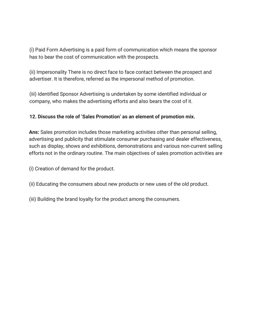 Marketing Short Answer Type Questions - Page 9