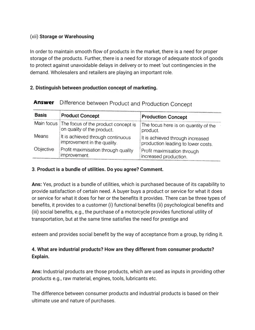 Marketing Short Answer Type Questions - Page 3