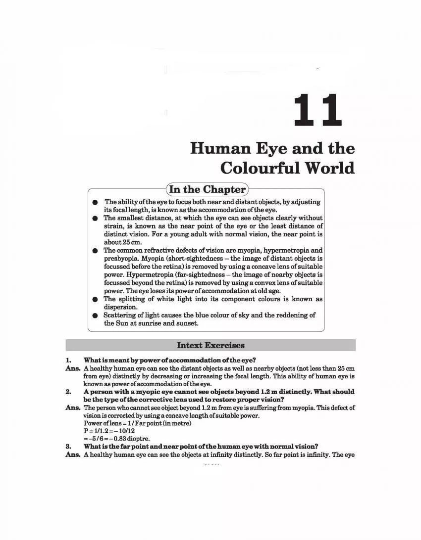 Human Eye and the Colourful World - Page 1