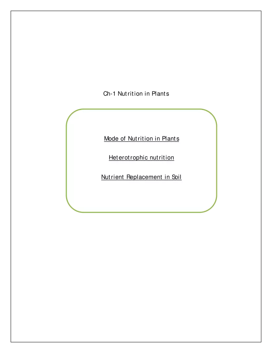 Ch-1 Nutrition in Plants - Page 1