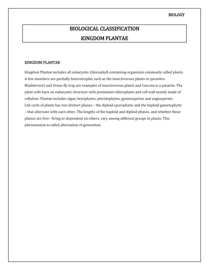 Kingdom Plantae - Page 1