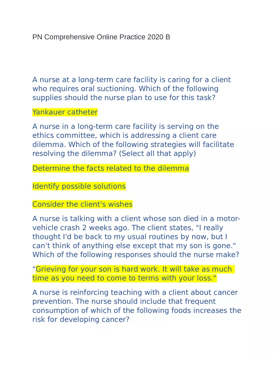 PN Comprehensive Online Practice 2020 B   Part 1 - Page 1