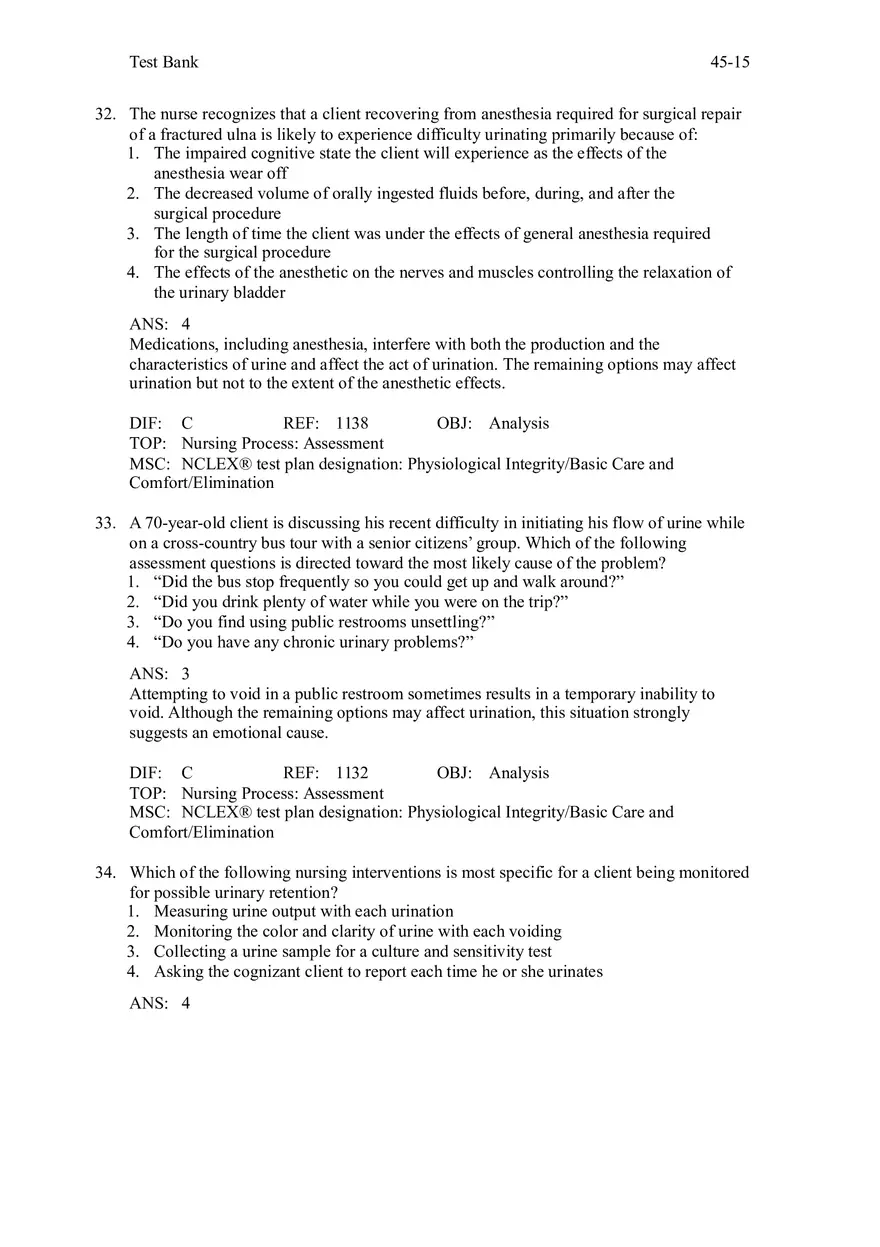 Chapter 45 Urinary Elimination Answers 2 - Page 7