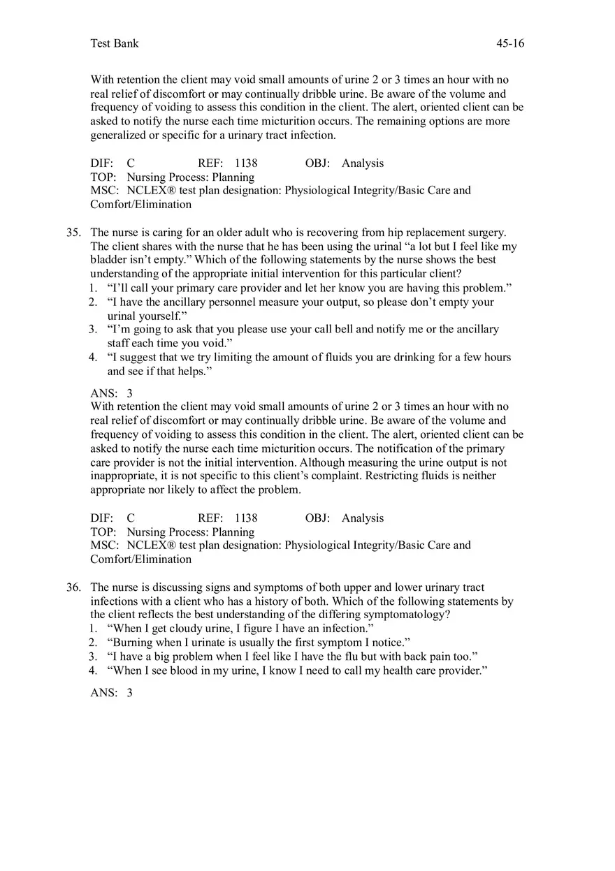 Chapter 45 Urinary Elimination Answers 2 - Page 8