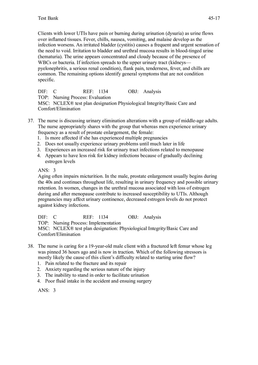 Chapter 45 Urinary Elimination Answers 2 - Page 9