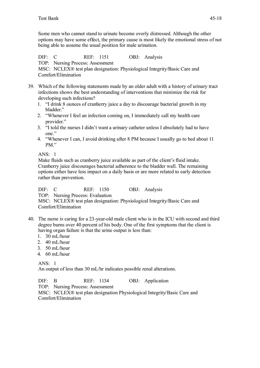 Chapter 45 Urinary Elimination Answers 2 - Page 10