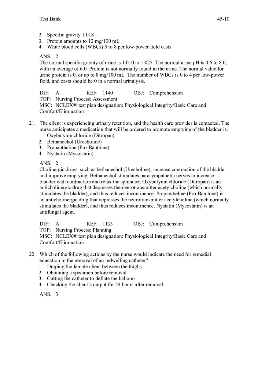 Chapter 45 Urinary Elimination Answers 2 - Page 2