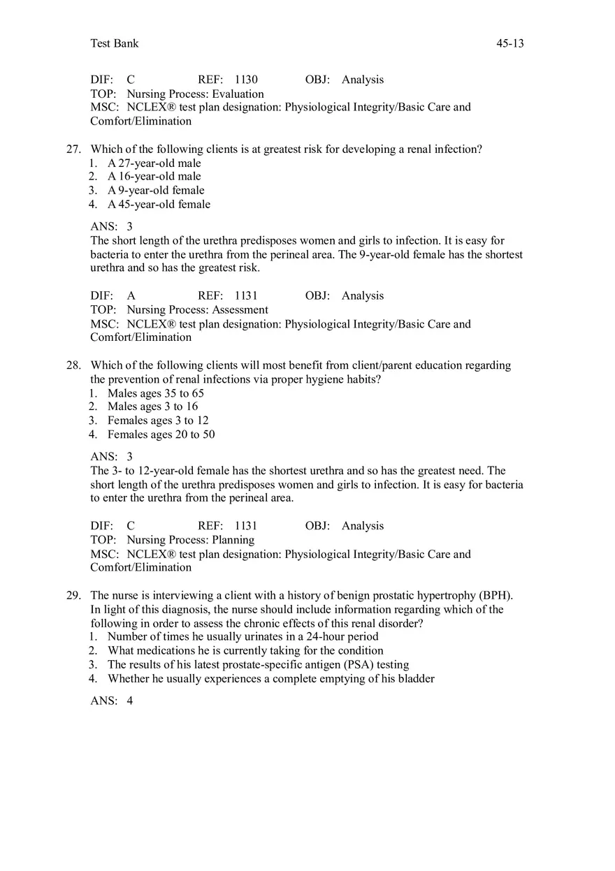 Chapter 45 Urinary Elimination Answers 2 - Page 5