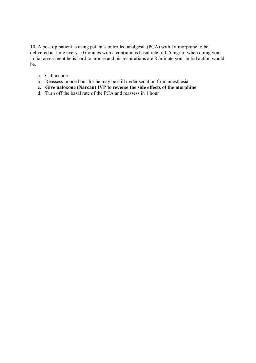 Pain NCLEX Practice Questions - Page 3