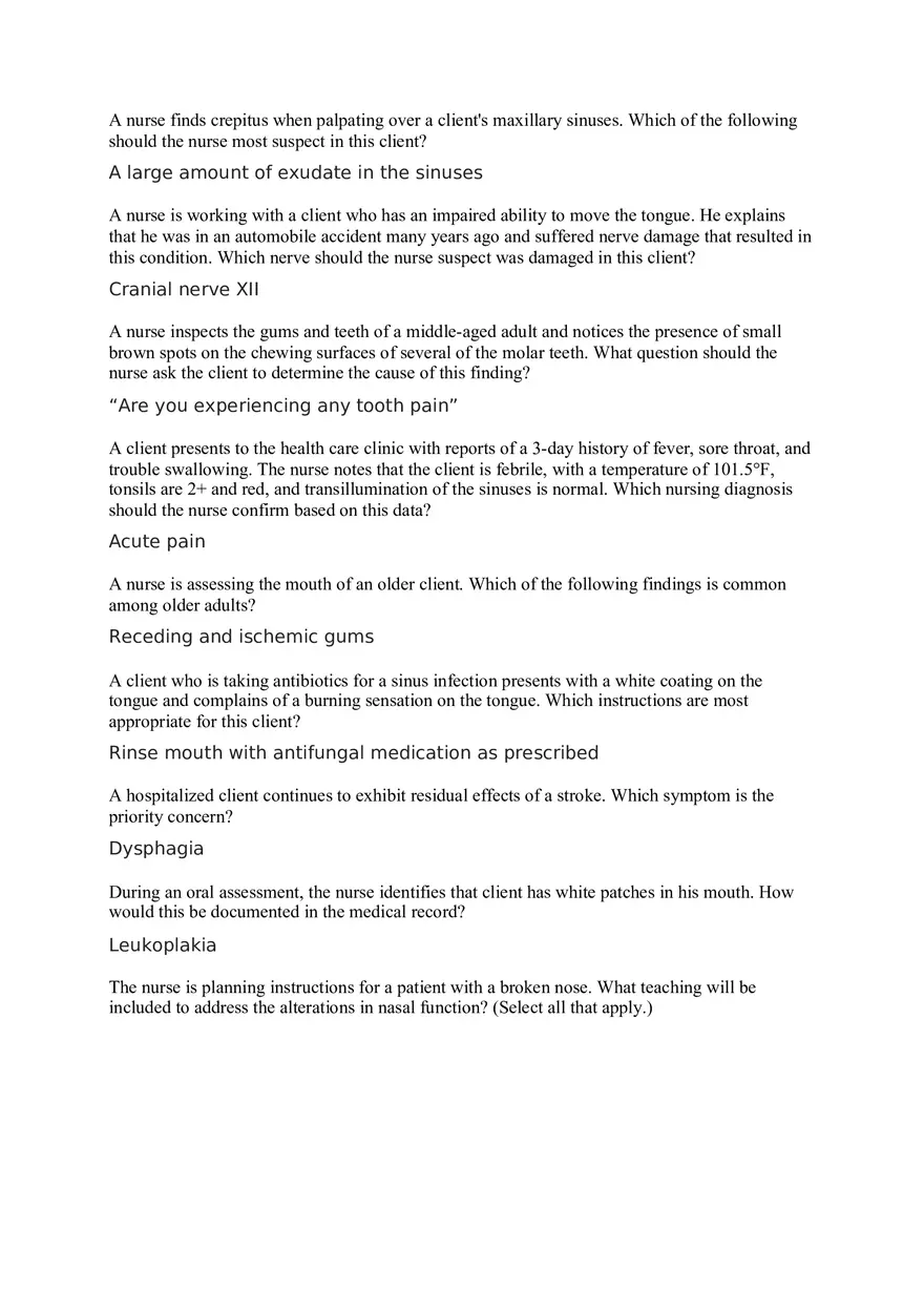 Nursing Quiz 2 - Page 10