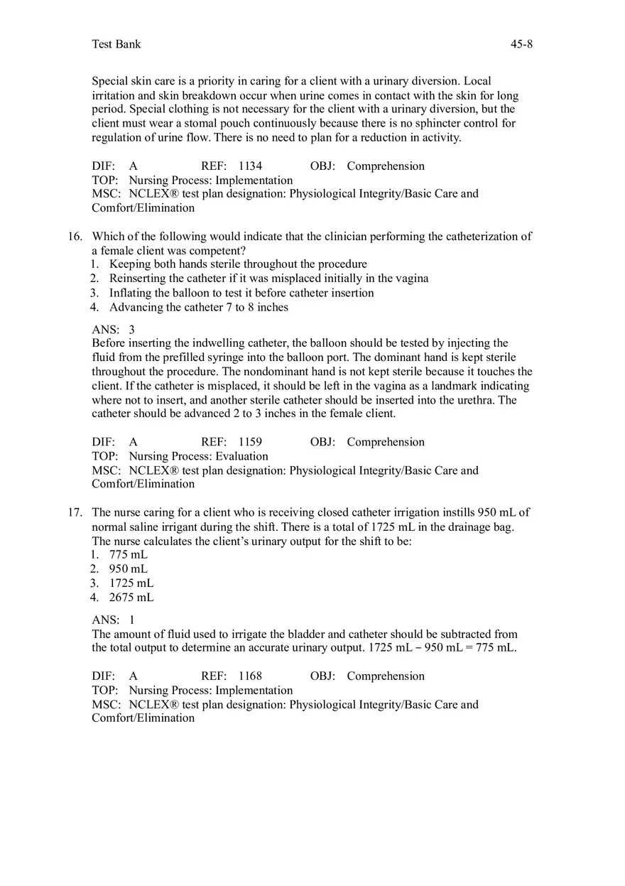 Chapter 45 Urinary Elimination Answers 1 - Page 8
