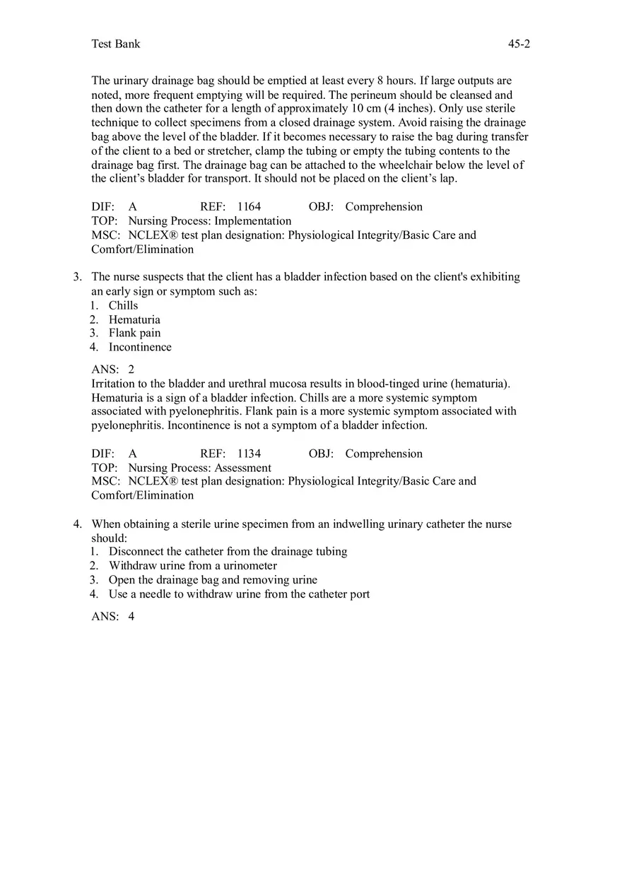 Chapter 45 Urinary Elimination Answers 1 - Page 2