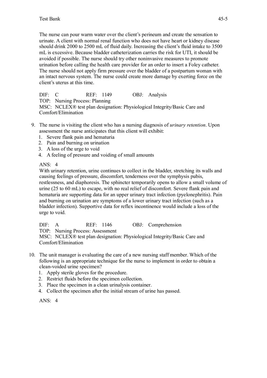 Chapter 45 Urinary Elimination Answers 1 - Page 5