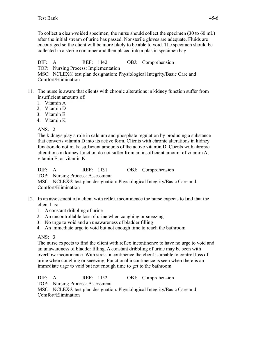 Chapter 45 Urinary Elimination Answers 1 - Page 6