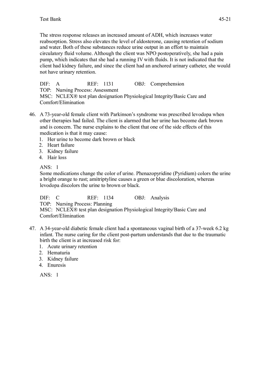 Chapter 45 Urinary Elimination Answers 3 - Page 3