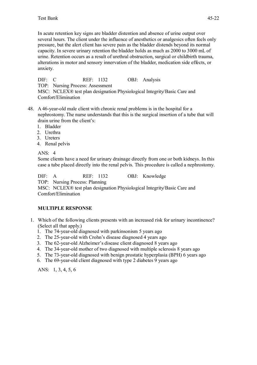 Chapter 45 Urinary Elimination Answers 3 - Page 4