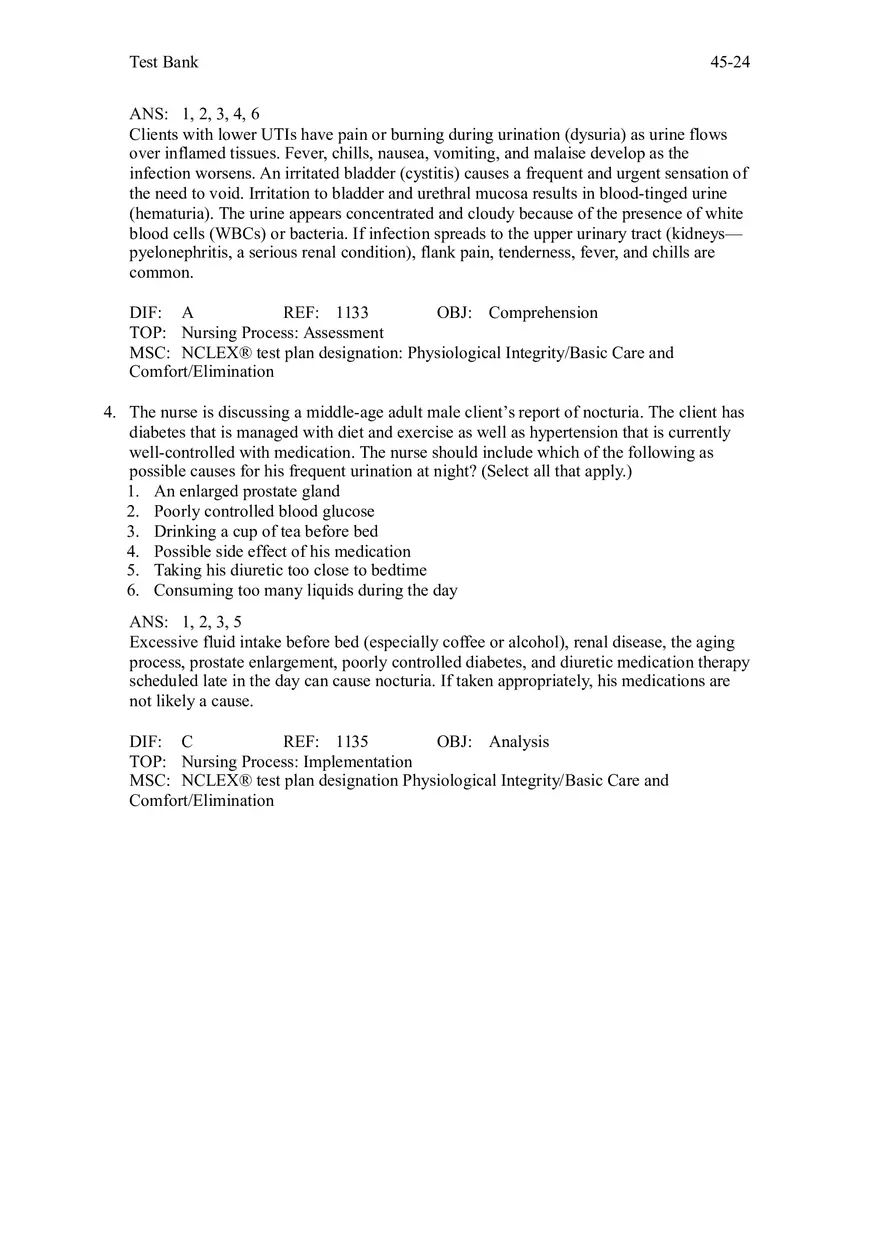 Chapter 45 Urinary Elimination Answers 3 - Page 6