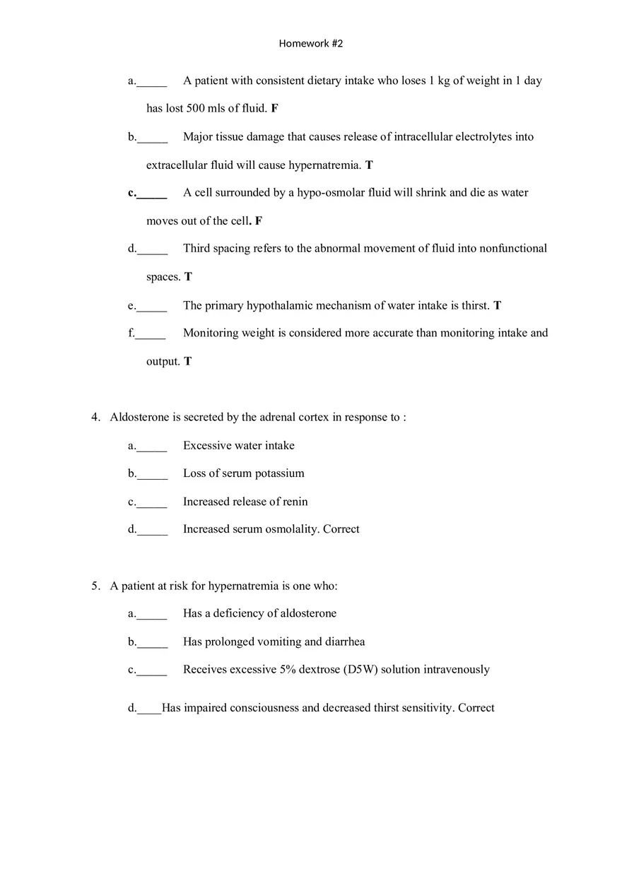 Fluid Volume Imbalances Homework 2 - Page 2