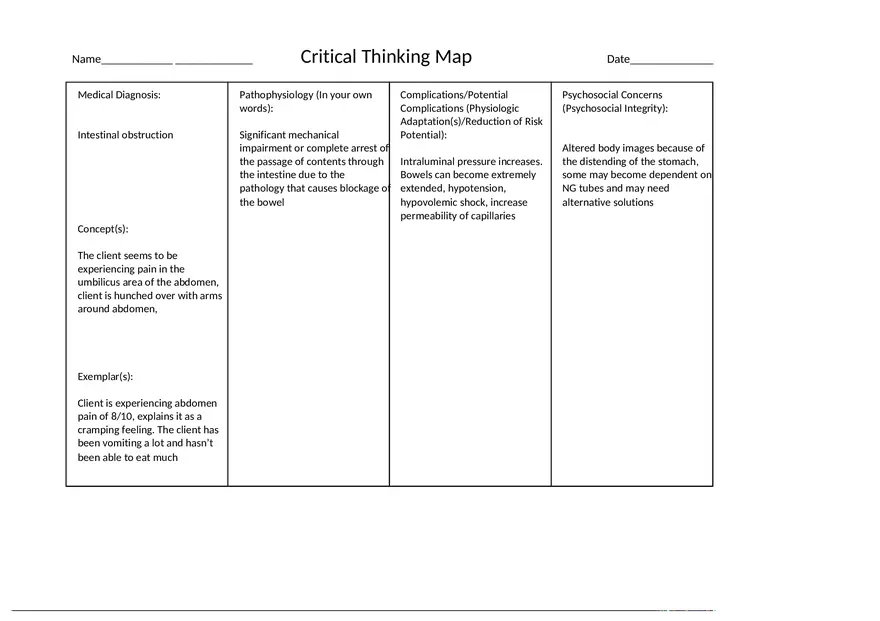 Critical Thinking Map - Page 1