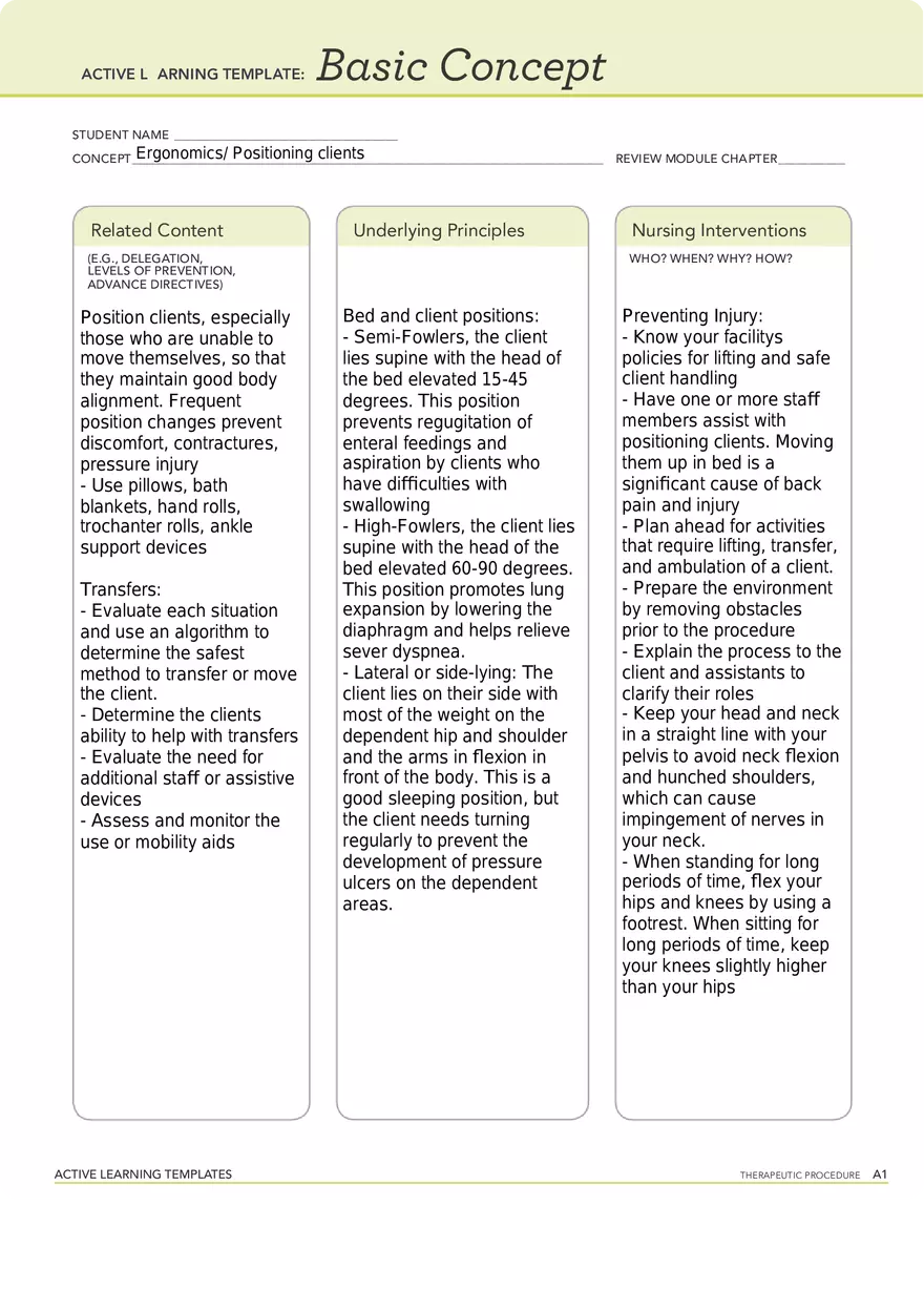 Ergonomics Positioning Сlients - Page 1