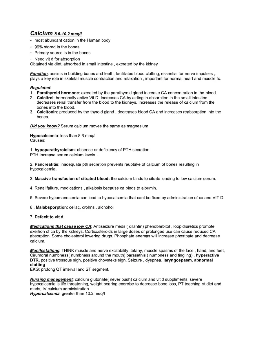Med Surge Fluid and Electrolyte Imbalances - Page 14