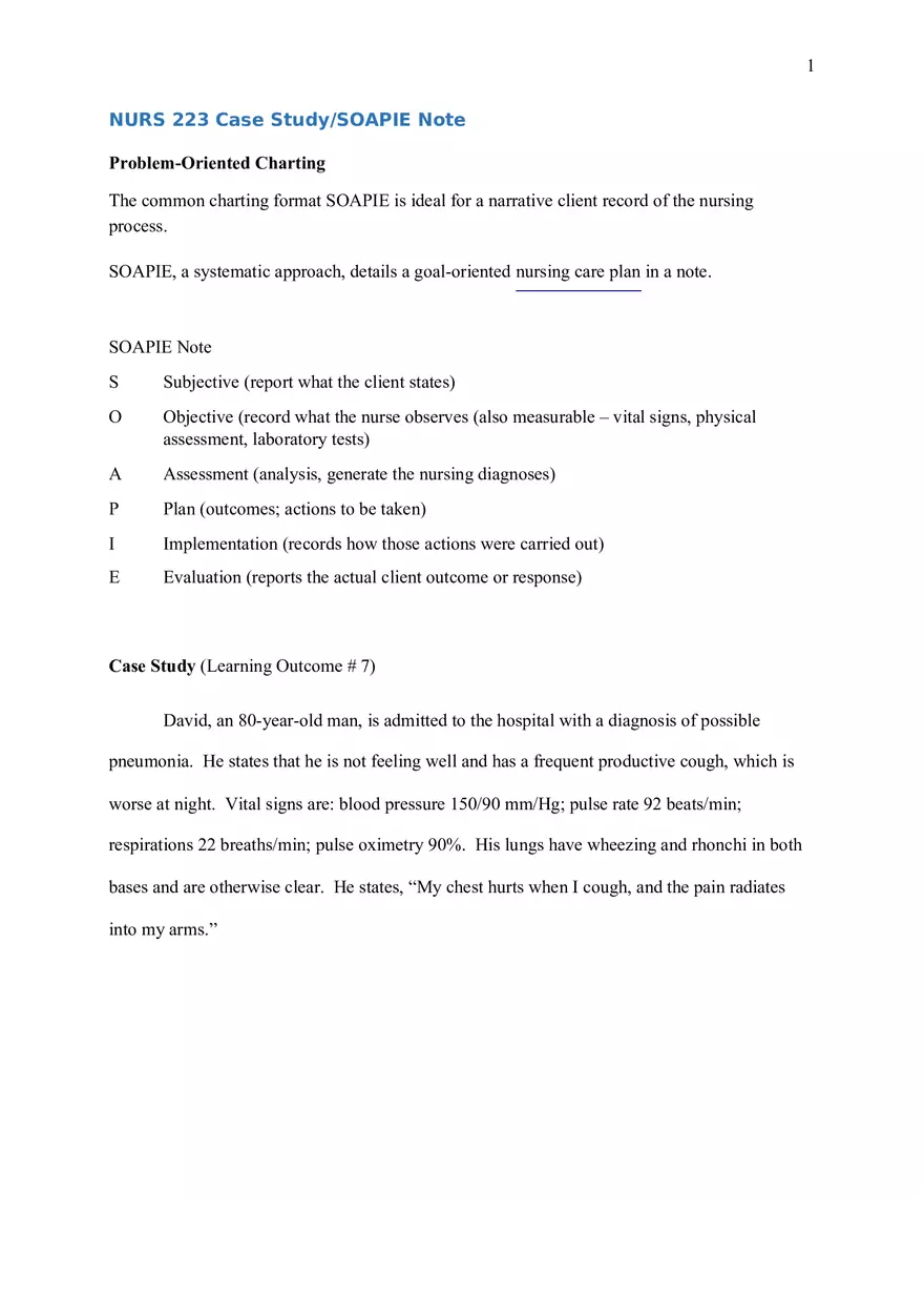 Problem-Oriented Charting Case Study - Page 1
