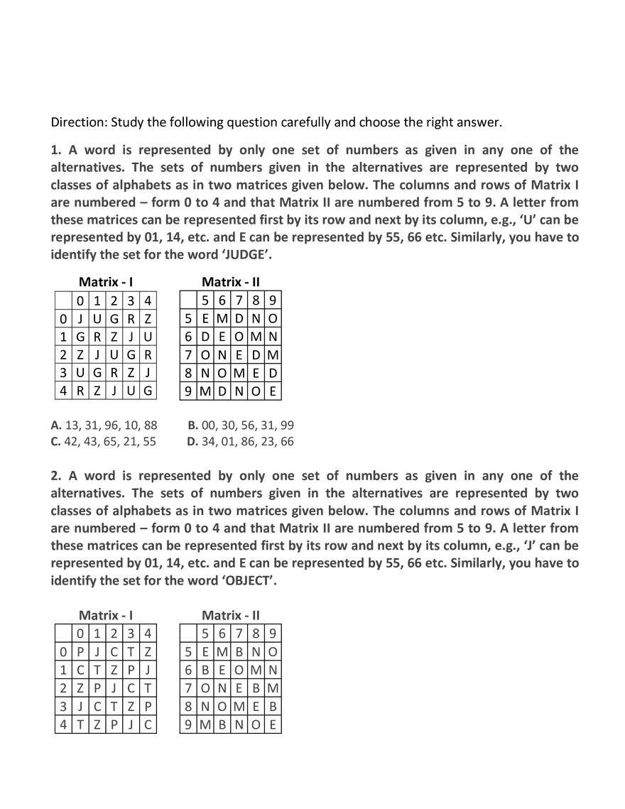 Matrix Based Reasoning - Page 9