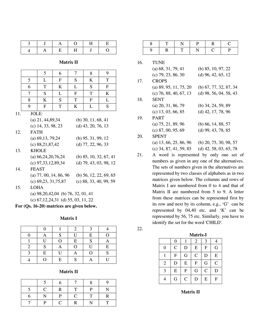 Matrix Based Reasoning - Page 2