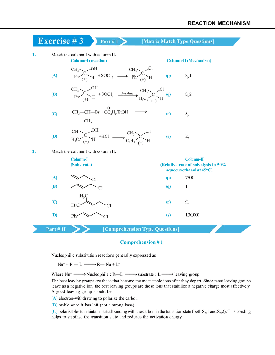 Reaction Mechanism Exercise # 3 - Page 1
