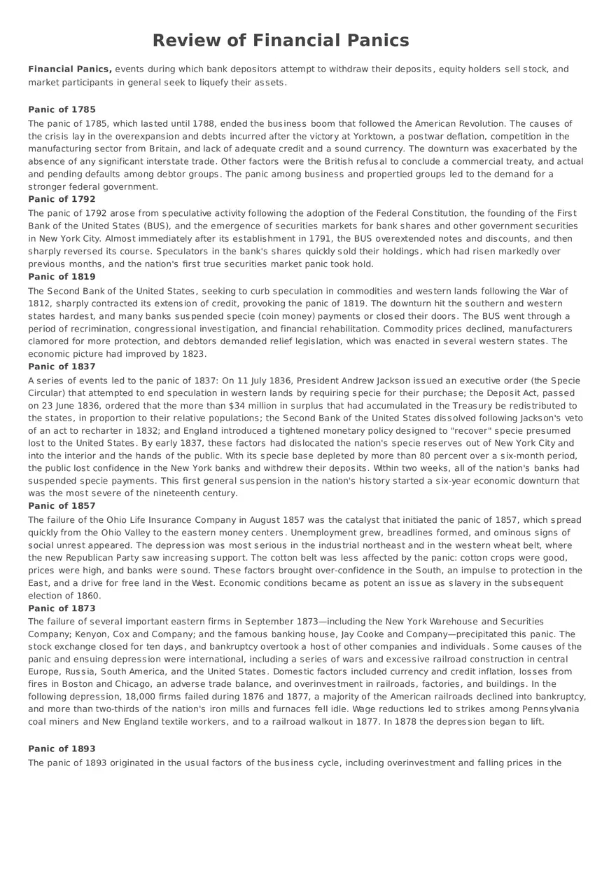Review of Financial Panics - Page 1