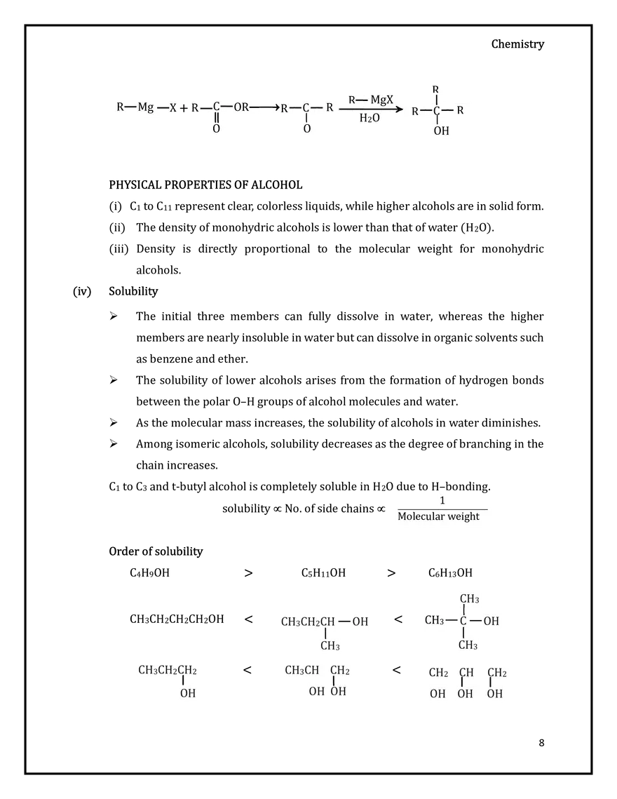 Introduction of Alcohol, Preparation and Properties - Page 16