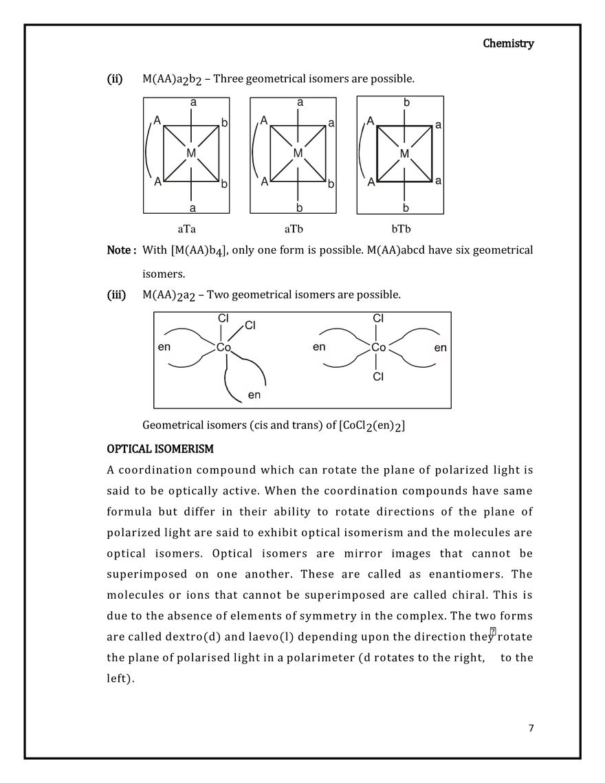 Inisomerism in Coordination Compounds - Page 7