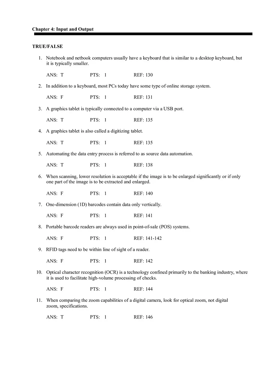 Chapter 4 Input and Output Quiz - Page 1