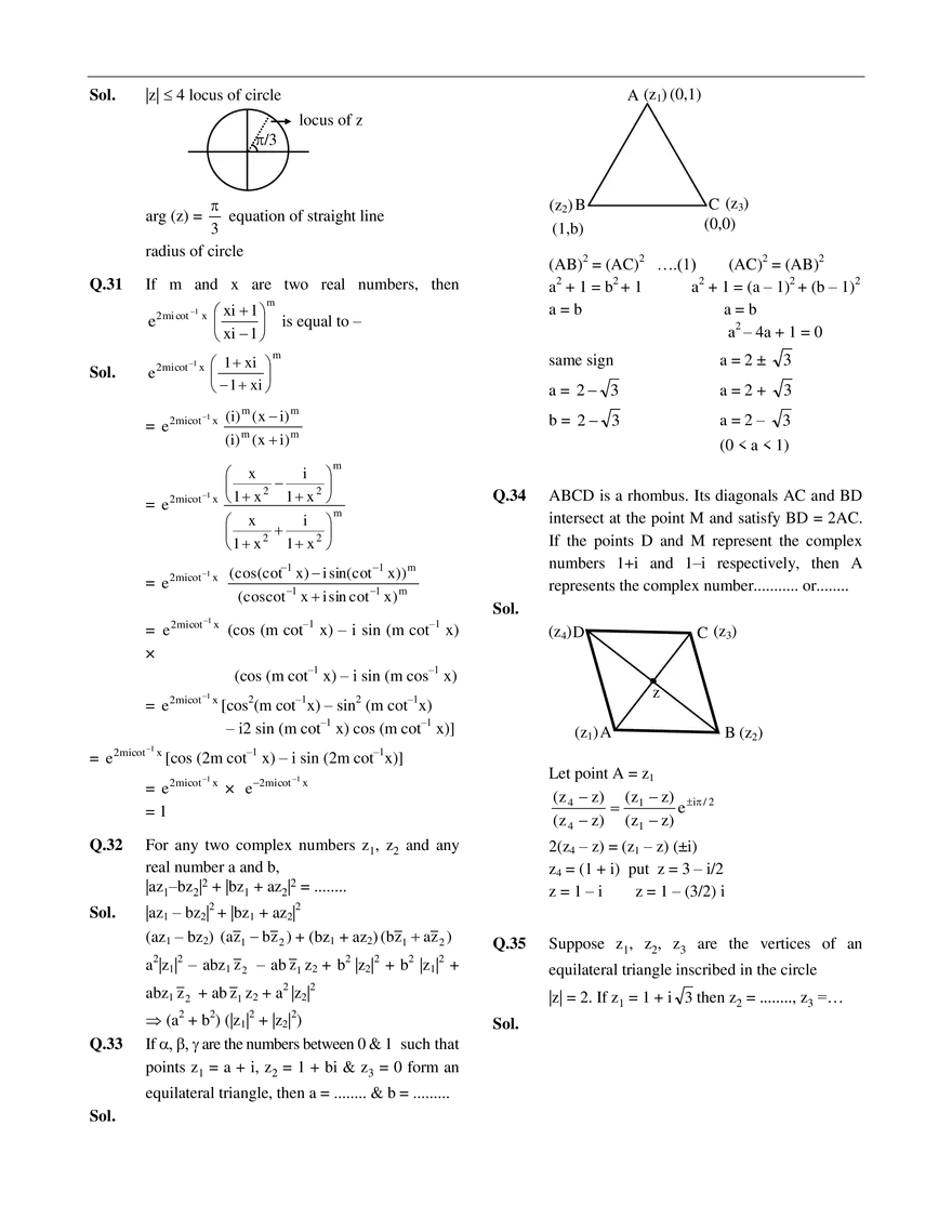 Complex Number Exercise # 1 - Page 7