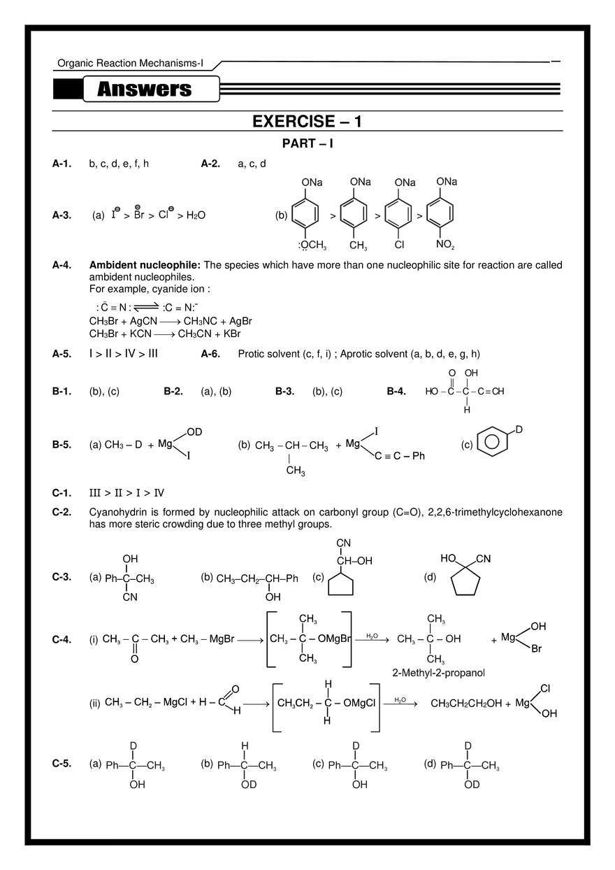 Organic Reaction Mechanisms-I Exercises - Page 8