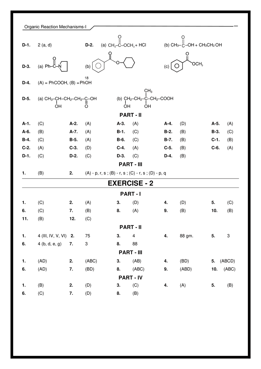 Organic Reaction Mechanisms-I Exercises - Page 9