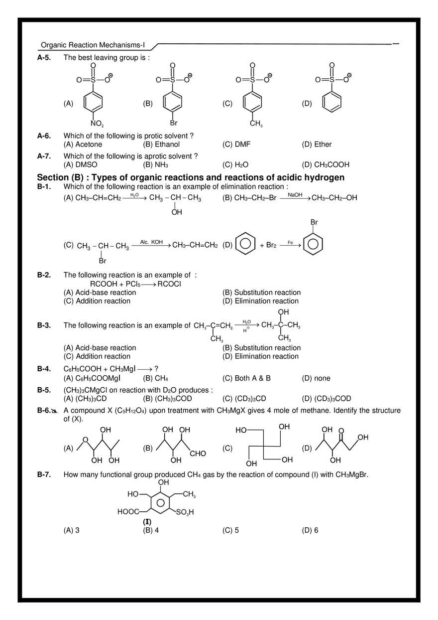 Organic Reaction Mechanisms-I Exercises - Page 12
