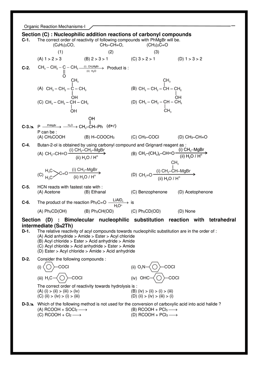 Organic Reaction Mechanisms-I Exercises - Page 13